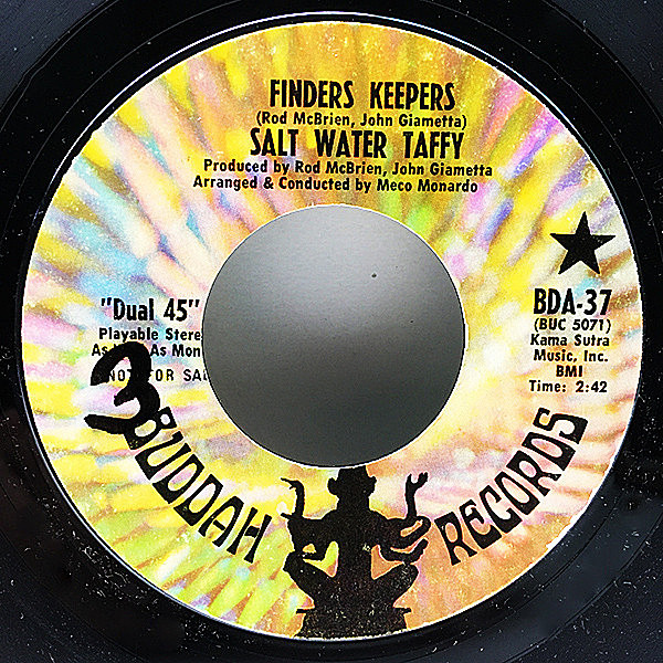 レコードメイン画像：【ソフロ・ポップス人気曲】7'' USオリジナル SALT WATER TAFFY Finders Keepers / He'll Pay ('68 Buddah BDA-37) 45RPM 米レア・シングル