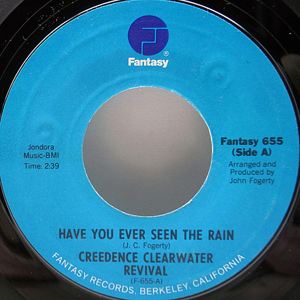 レコードメイン画像：美盤!! US 7インチ CREEDENCE CLEARWATER REVIVAL Have You Ever Seen The Rain / Hey Tonight 雨を見たかい 45 RPM. CCR 米プレス