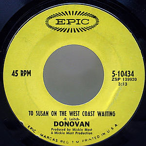 レコード画像：DONOVAN / To Susan On The West Coast Waiting / Atlantis