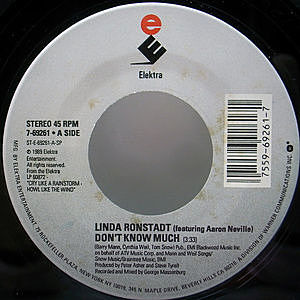 レコード画像：LINDA RONSTADT / AARON NEVILLE / Don't Know Much / Cry Like A Rainstorm