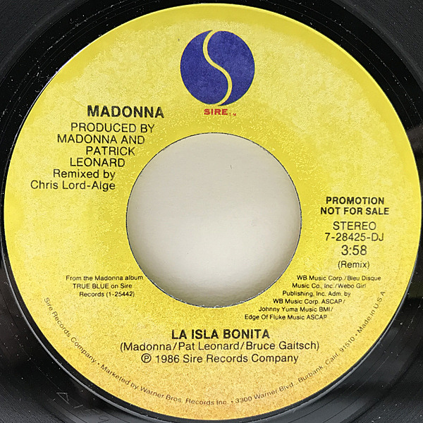 MADONNA / La Isla Bonita (7) / Sire | WAXPEND RECORDS