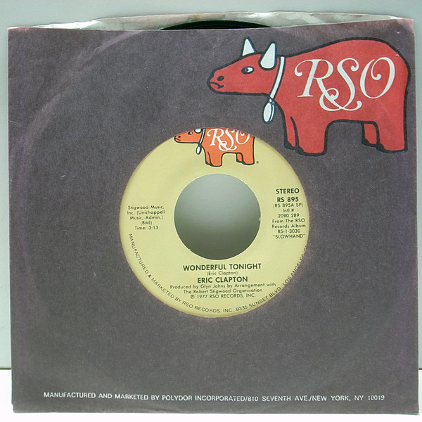 ERIC CLAPTON / Wonderful Tonight (7) / RSO | WAXPEND RECORDS