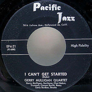 レコード画像：GERRY MULLIGAN / CHET BAKER / Gerry Mulligan Quartet