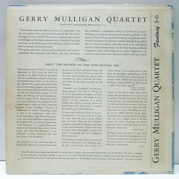 GERRY MULLIGAN / Gerry Mulligan Quartet (10) / Fantasy