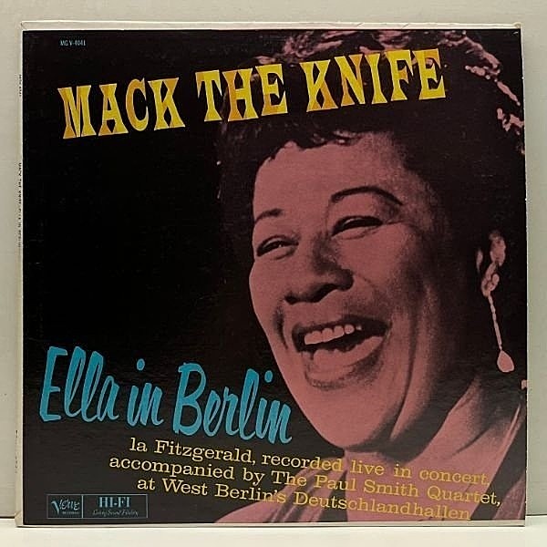 レコードメイン画像：レアな美品!! MONO 初版 VERVEリム 深溝 USオリジナル ELLA FITZGERALD Mack The Knife - Ella in Berlin 米 初回 モノラル