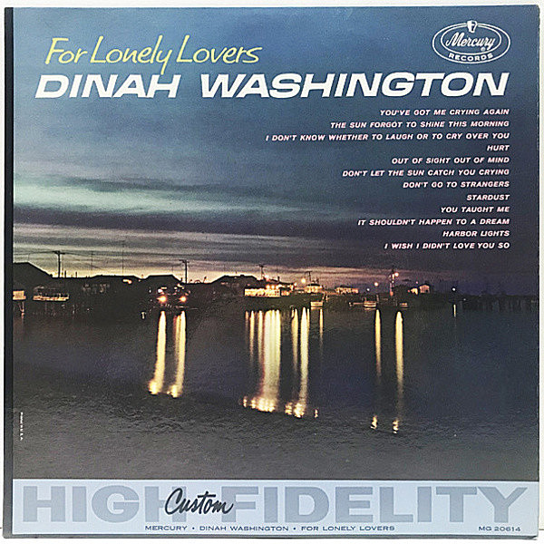 レコードメイン画像：極美品!! MONO 1st黒銀ラベル 深溝 DINAH WASHINGTON For Lonely Lovers ('60 Mercury MG 20614) ダイナ・ワシントンのバラード集 モノラル