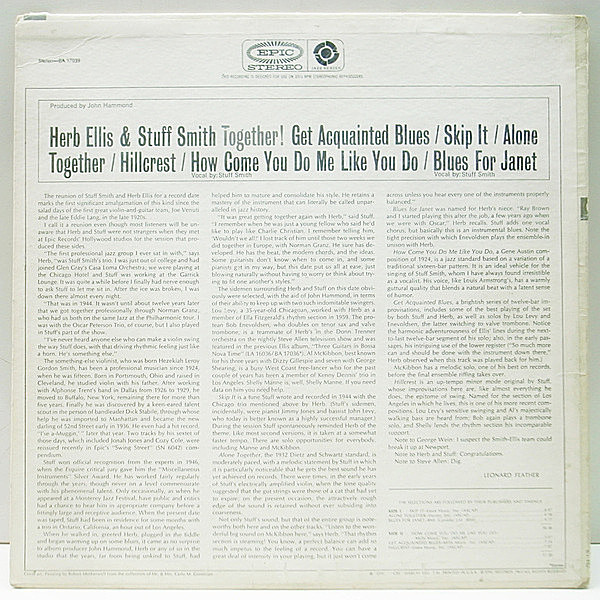 未使用 Herb Ellis - Together! / レコード HERB ELLIS / STUFF SMITH / Together! (LP) / Epic | WAXPEND