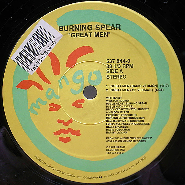 BURNING SPEAR / Great Men (12) / Mango | WAXPEND RECORDS