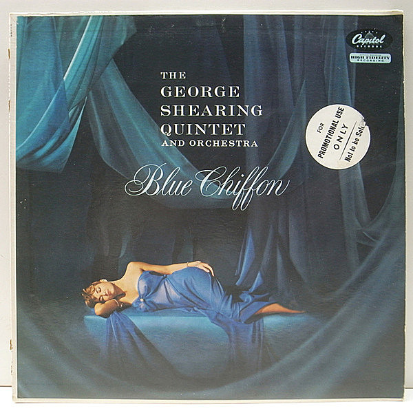 レコードメイン画像：プロモ盤 MONO USオリジナル GEORGE SHEARING QUINTET Blue Chiffon ('59 Capitol T 1124) ジョージ・シアリング Cool Jazz 美女ジャケット