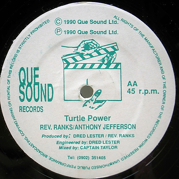 レコードメイン画像：【レア・マイナー・ダンスホール】12インチ REV RANKS & ANTHONY JEFFERSON Turtle Power / Silent Night (QUE SOUND) Punanny, Xmas 試聴