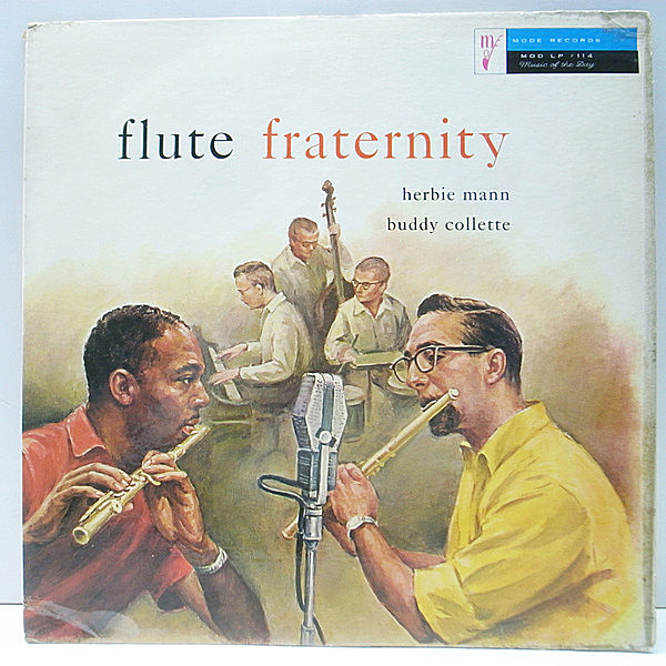 レコードメイン画像：MONO 深溝 PAT#刻印 裏青刷り USオリジナル HERBIE MANN, BUDDY COLLETTE Flute Fraternity (Mode 114) Jimmy Rowles, Mel Lewis