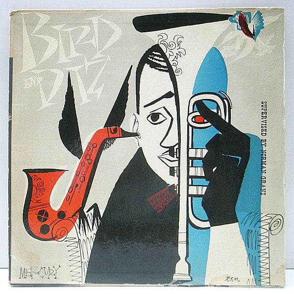 レコードメイン画像：激レア 10'' 原盤 US 完全オリジナル CHARLIE PARKER & DIZZY GILLESPIE Bird And Diz [1st. Mercury, FLAT 深溝] Thelonious Monk ほか