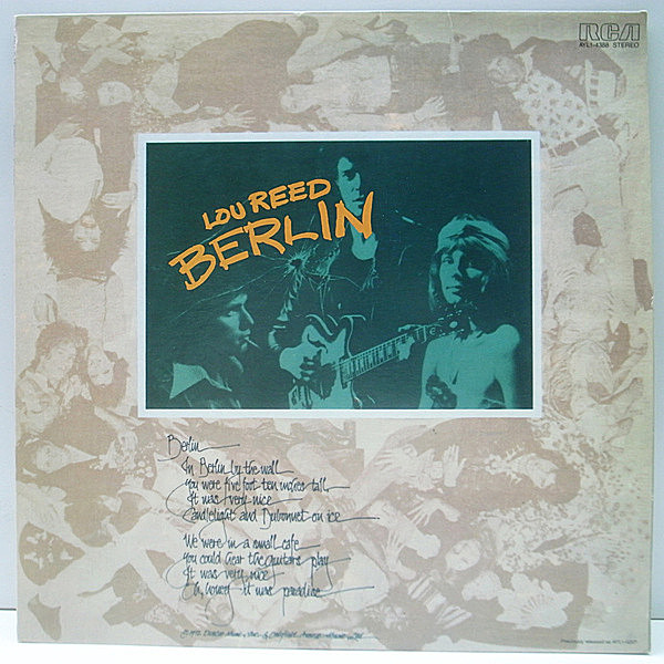 レコードメイン画像：美品【Berlin, Caroline Saysほか／ダークで耽美な世界観】LOU REED Berlin (RCA Victor) ルー・リード 名盤 US 米 80'sプレス LP
