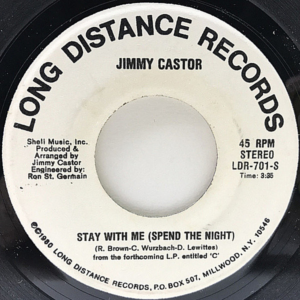 レコードメイン画像：7インチ JIMMY CASTOR Stay With Me Spend The Night / Can't Help Falling In Love With You ('80 Long Distance) ELVIS PRESLEY カヴァー