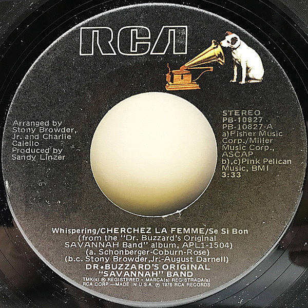 レコードメイン画像：GHOSTFACEネタ 良盤 7インチ USオリジナル STERLING刻印 DR. BUZZARD'S ORIGINAL SAVANNAH BAND Cherchez La Femme / Sunshower ('76 RCA)