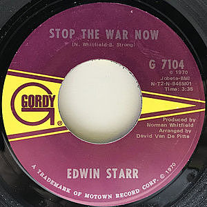 レコード画像：EDWIN STARR / Stop The War Now / Gonna Keep On Tryin' Till I Win Your Love