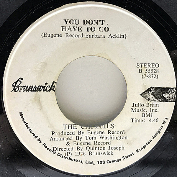 レコードメイン画像：良盤 プロモ 7インチ USオリジナル CHI-LITES You Don't Have To Go ('76 Brunswick) STEREO インスト 収録 EUGENE RECORD, BARBARA ACKLIN