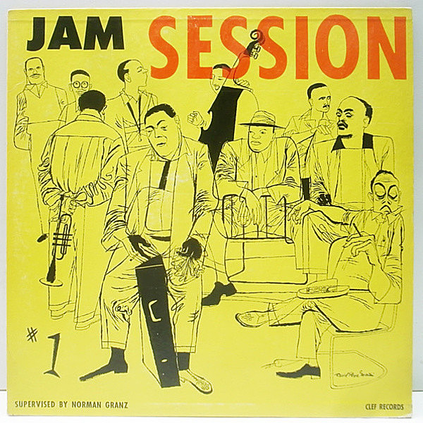 レコードメイン画像：水色 大TP 深溝 MONO オリジナル Norman Granz' Jam Session #1 CAHRLIE PARKER, BEN WEBSTER, OSCAR PETERSON 他