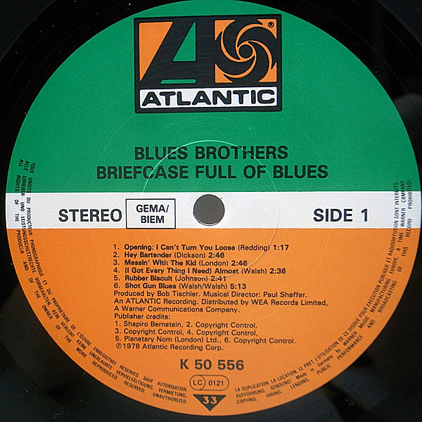 BLUES BROTHERS / Briefcase Full Of Blues (LP) / Atlantic WAXPEND RECORDS