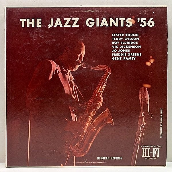 レコードメイン画像：美再生!! 1st 黄Norgran 深溝 オリジナル LESTER YOUNG The Jazz Giants '56 (MG N-1056) w/TEDDY WILSON, FREDDIE GREEN 寛ぎのセッション