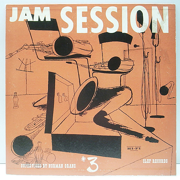 レコードメイン画像：良好盤!! Clef 水色 大TP 深溝 USオリジナル『Norman Granz' Jam Session #3』Harry Edison, Stan Getz, Wardell Gray, Count Basie ほか