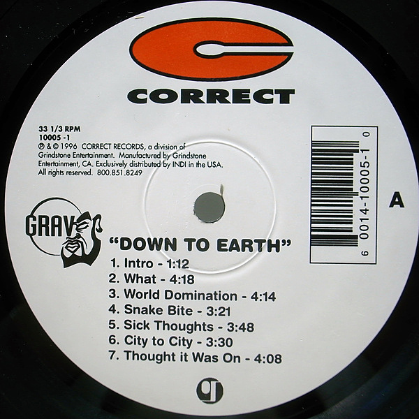 GRAV / Down To Earth (LP) / Correct | WAXPEND RECORDS