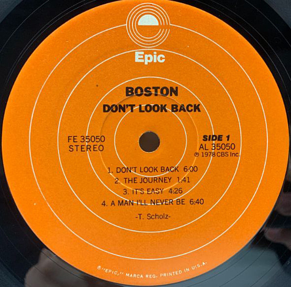 BOSTON / Don't Look Back (LP) / Epic | WAXPEND RECORDS
