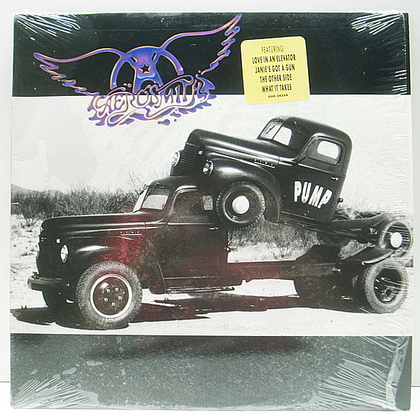 レコードメイン画像：希少 '89年アナログ シュリンク良品!! USオリジナル AEROSMITH Pump (Geffen) Love In An Elevator, Janie's Got A Gun グラミー賞 復活作