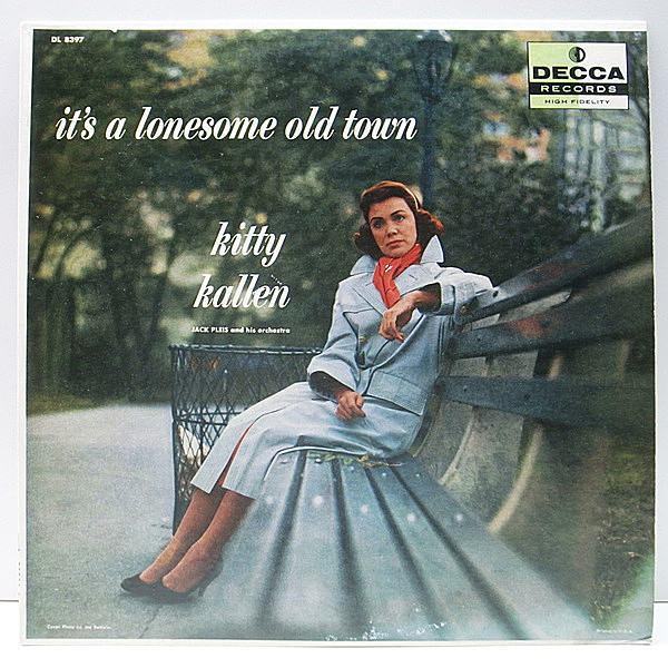 レコードメイン画像：USオリジナル FLAT, MONO 黒銀スモール 深溝 KITTY KALLEN It's A Lonesome Old Town ('56 Decca DL 8397) 枯葉 ほか バラード集