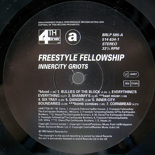 FREESTYLE FELLOWSHIP / Innercity Griots (LP) / 4th
