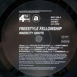 2LP Freestyle Fellowship Innercity Griots BEWITH101LP Be With Records 未開封 /00520 Freestyle Fellowship – Innercity Griots – Vinyl (LP, Album
