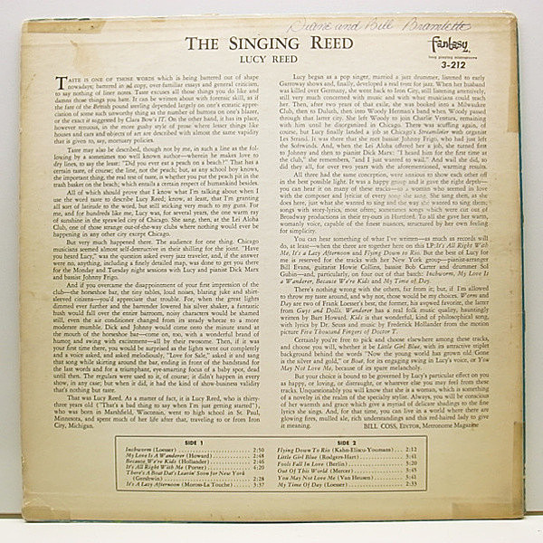 LUCY REED / The Singing Reed (LP) / Fantasy | WAXPEND RECORDS