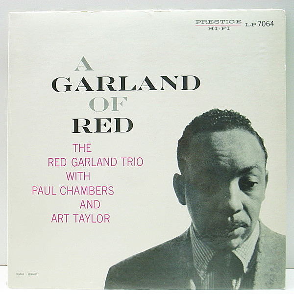 レコードメイン画像：US NJ, Yellow 手書きRVG MONO 深溝 RED GARLAND TRIO A Garland Of Red (Prestige 7064) w./Paul Chambers, Arthur Taylor 難あり 特価