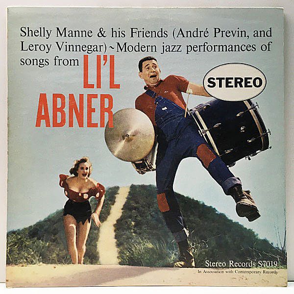 レコードメイン画像：激レア 美品 Stereo Records 完全オリジナル SHELLY MANNE Li'l Abner (Contemporary S7019) 稀少な初版ステレオ！白抜きロゴ 黒ツヤ 深溝