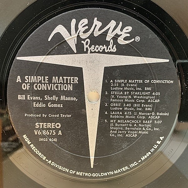 レコード　USオリジナル　bill evans a simple matter Bill Evans, Shelly Manne, Eddie Gomez – A Simple Matter Of