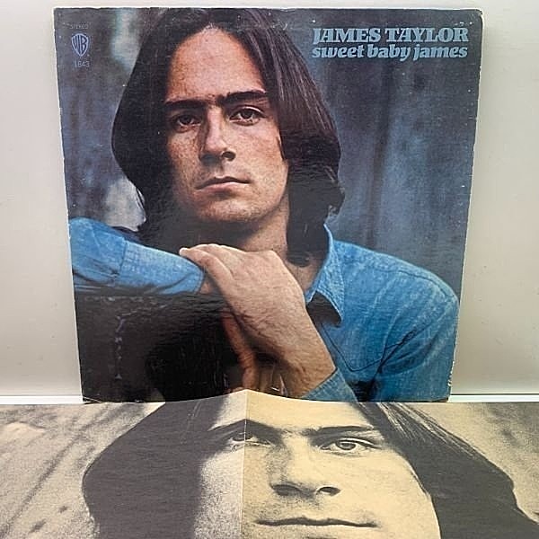 レコードメイン画像：レアな美盤!! ポスター付き 曲表記無し USオリジナル 緑ラベ JAMES TAYLOR Sweet Baby James (Warner) Carole King, Danny Kortchmar