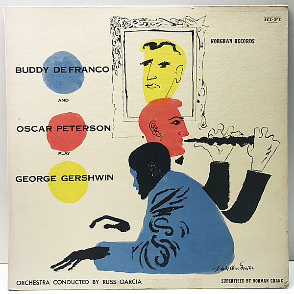 レコードメイン画像：US 完全オリジナル 1st Norgran 黄ラベル BUDDY DeFRANCO, OSCAR PETERSON Play George Gershwin (MG N-1016) MONO 深溝 原盤 Lp