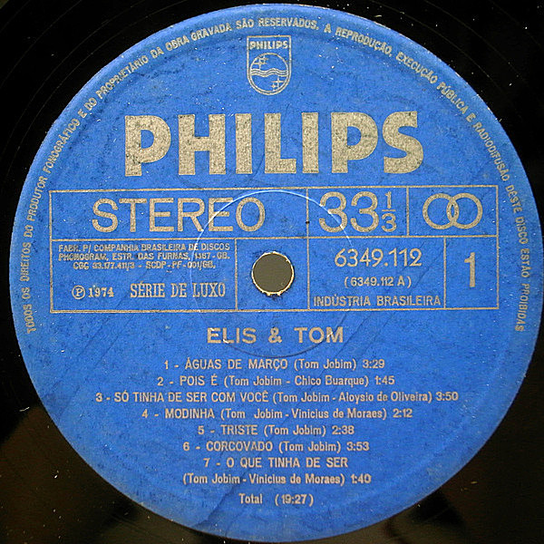 ELIS REGINA / ANTONIO CARLOS JOBIM / Elis & Tom (LP) / Philips