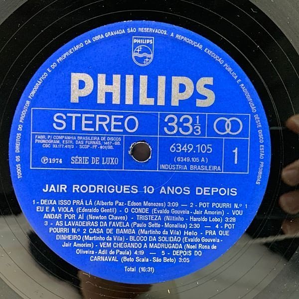 【数々のアワードを受賞】 Anos 10 / RODRIGUES JAIR Depois RECORDS WAXPEND | Philips / (LP) 洋楽