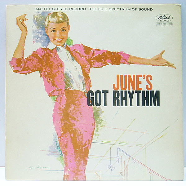 レコードメイン画像：良好!! 左ロゴ 虹ツヤ UKオリジナル JUNE CHRISTY June's Got Rhythm ('58 Capitol) Bob Cooper, Russ Freemanら西勢とのJazz Vocal作品