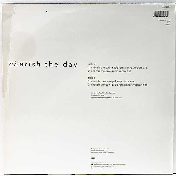 SADE / Cherish The Day (12) / Epic | WAXPEND RECORDS