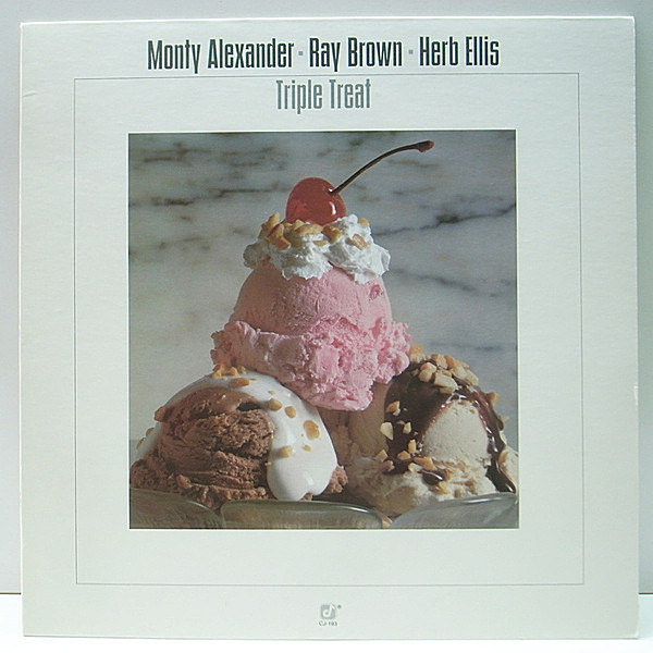 レコードメイン画像：美品 USオリジナル MONTY ALEXANDER / RAY BROWN / HERB ELLIS Triple Treat ('82 Concord Jazz) 名手3人で紡ぐドラムレス・トリオでの演奏
