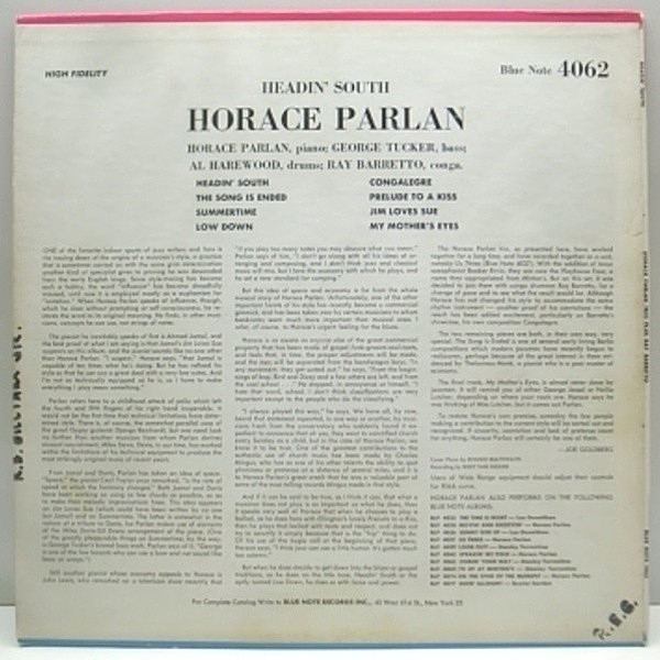 その他 LP Horace Parlan Headin South BNJ71007 BLUE NOTE /00260 Horace Parlan/Headin' South, Japan Issue, with Obi Vinyl VG+