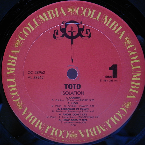 在庫限り TOTO 4 isolation LPレコード mandhucollege.edu.mv