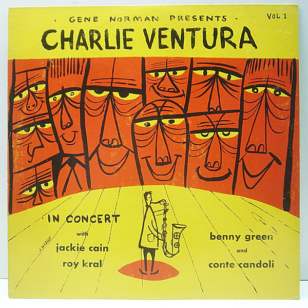 レコードメイン画像：【ビバップ真っ只中の熱いステージを綴った'49年ライブ】極美盤 MONO 深溝 オリジナル CHARLIE VENTURA In Concert (GNP Vol.1)
