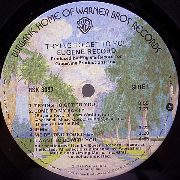 EUGENE RECORD / Trying To Get To You (LP) / Warner Bros