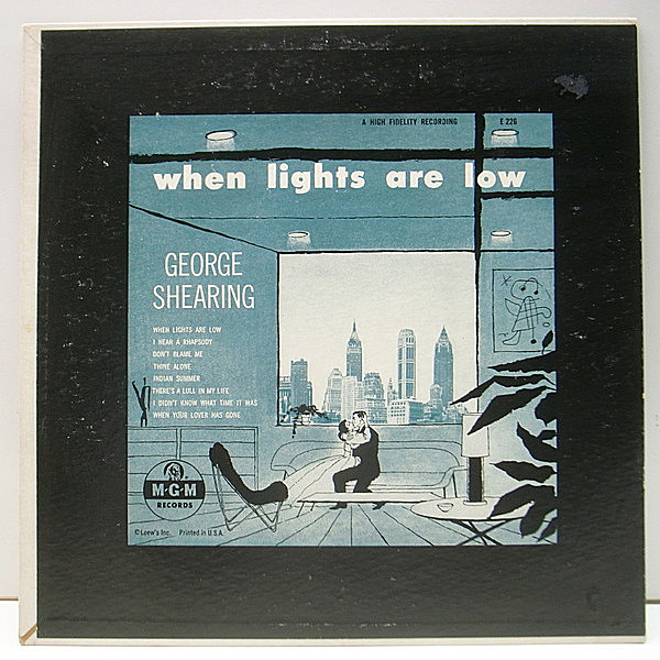 レコードメイン画像：10'' 原盤 MONO 黄ラベル 深溝 USオリジナル GEORGE SHEARING QUINTET When Lights Are Low ('53 MGM E-3264) シアリング・サウンド 傑作