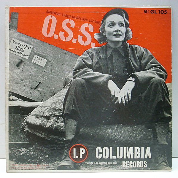 レコードメイン画像：10'' 原盤 MONO FLAT, グレー 深溝 USオリジナル MARLENE DIETRICH Overseas (Columbia GL 105) マレーネ・ディートリヒ LP