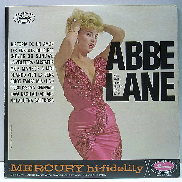 レコードメイン画像：良好品!! MONO 1st黒銀 深溝 USオリジナル ABBE LANE With Xavier Cugat And His Orchestra ('61 Mercury) SEXY アビ・レーン Volare ほか