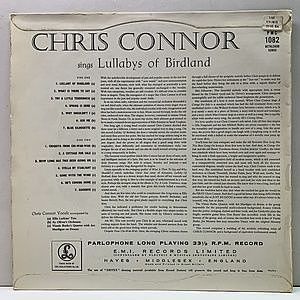 CHRIS CONNOR / Lullabys Of Birdland (LP) / Parlophone